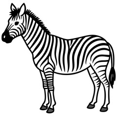 Minimalist Zebra Line Art Vector