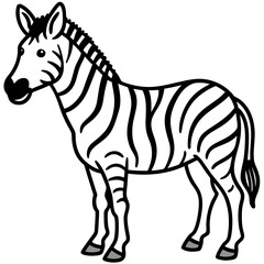 Minimalist Zebra Line Art Vector