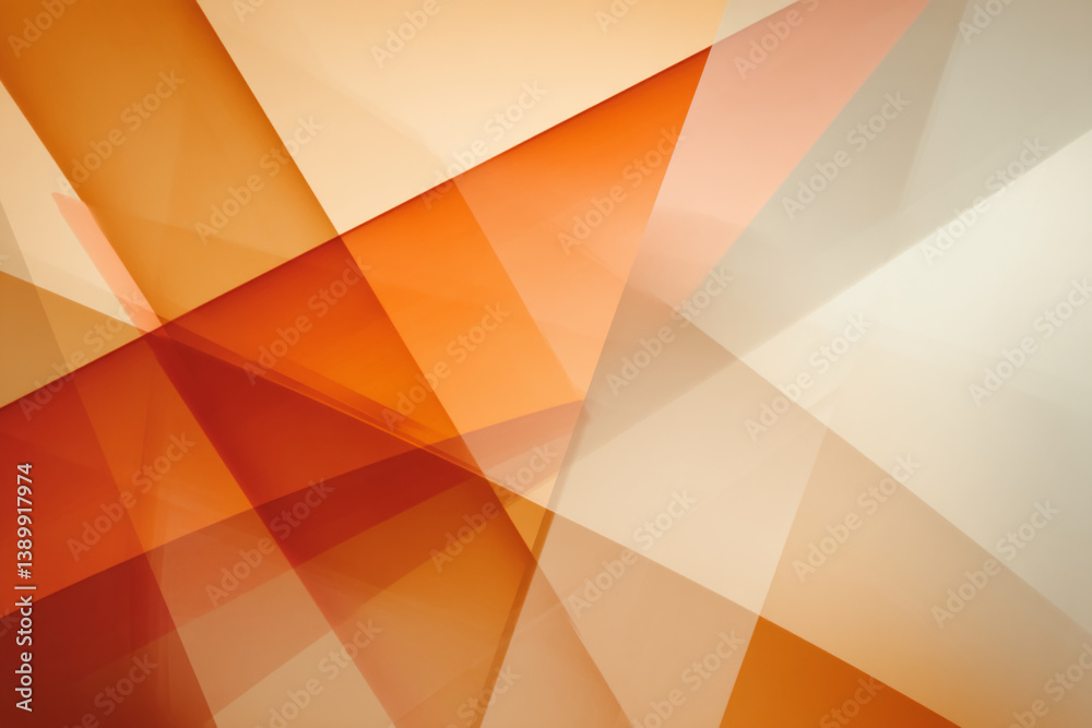 Poster Abstract image of overlapping orange and beige translucent shapes creating a geometric pattern, showcasing modern design and minimalist aesthetic, ideal for background use