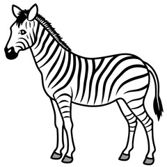 Minimalist Zebra Line Art Vector