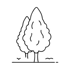 cypress tree icon, cypress tree line art - simple line art of cypress tree, perfect for cypress tree logos and icons