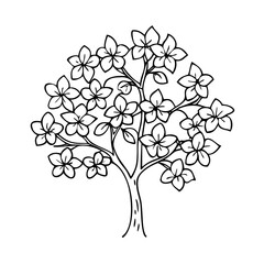 Obraz premium dogwood tree icon, dogwood tree line art - simple line art of dogwood tree, perfect for dogwood tree logos and icons