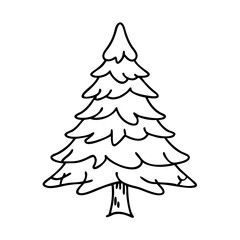 fir tree icon, fir tree line art - simple line art of fir tree, perfect for fir tree logos and icons