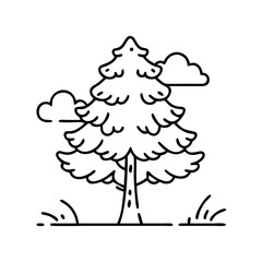 juniper tree icon, juniper tree line art - simple line art of juniper tree, perfect for juniper tree logos and icons