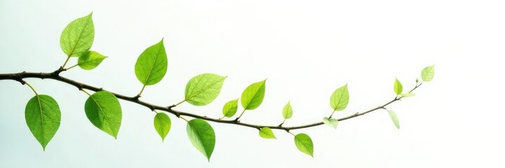 Fototapeta premium Delicate branches in isolation on white background, greenery, isolated
