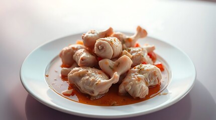 Savory Glazed Chicken Lollipops on a White Plate