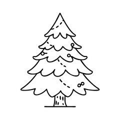 pine tree icon, pine tree line art - simple line art of pine tree, perfect for pine tree logos and icons