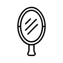 Mirror reflection icon in minimalist style on white background  