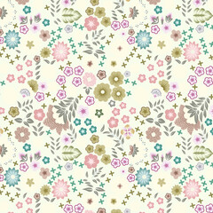 colourfull floral seamless pattern design ready to print