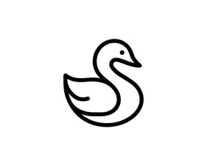 Minimalist Outline Swan Logo Vector Art