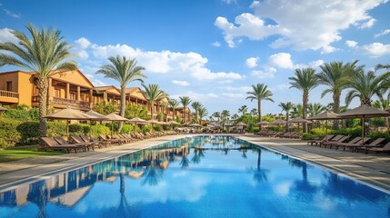 Luxurious beach resort with swimming pool