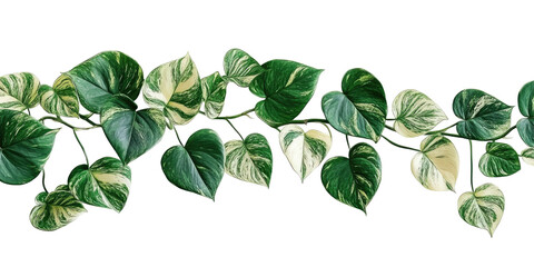 Golden Variegated Leaves on transparent background