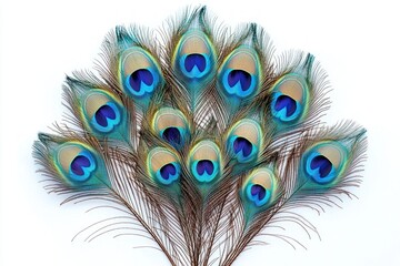 Peacock Feathers Hyper-Realism Colorful Decorative Pattern
