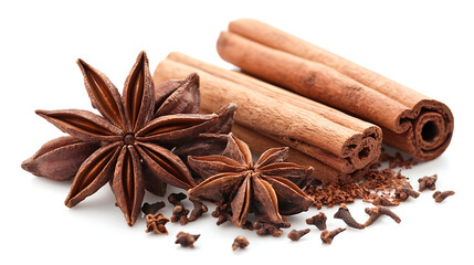 A close up of a spice rack with cinnamon sticks and cloves