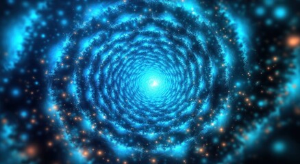 Psychedelic Radiance of Concentric Circles in Vibrant Blue and Turquoise