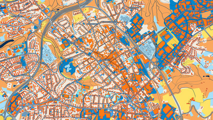 Colorful Velbert Street Map with Labels and Buildings