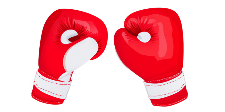 Isolated Illustration Of Red Boxing Gloves On Transparent Background