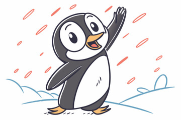 penguin on a snow