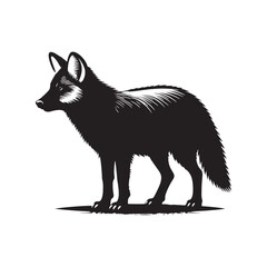 Dhole Silhouette - Minimalist Dhole Vector - Illustration of Dhole - Dhole Animal Design.