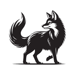 Dhole Silhouette - Minimalist Dhole Vector - Illustration of Dhole - Dhole Animal Design.