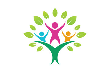 abstract tree with flowers