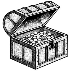 treasure chest with coins