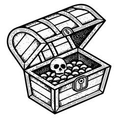 treasure chest with coins