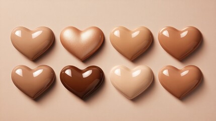 Obraz premium Heart-Shaped Foundation Shades: A Spectrum of Beauty