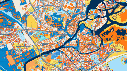 Colorful Brandenburg an der Havel Street Map with Labels and Buildings
