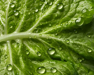 a close-up of a fresh green lettuce leaf