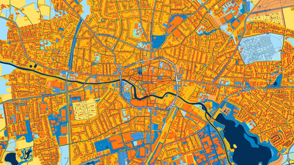 Colorful Bocholt Street Map with Labels and Buildings