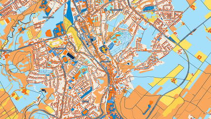 Colorful Stolberg (Rheinland) Street Map with Labels and Buildings