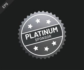 Circle Platinum Sponsor Badge, Vector illustration