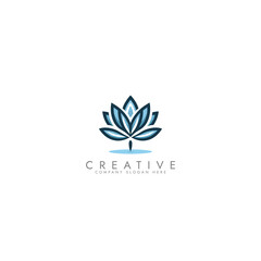 Abstract lotus logo vector design, Stylized lotus flower icon design