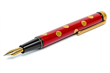 Red pen with gold dots