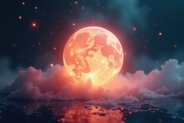Obraz premium Softly glowing luminescent orb amidst hazy atmosphere, haze, glow