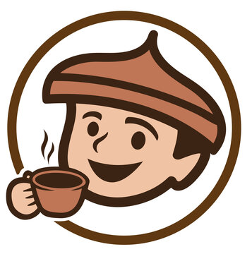 drinking coffee