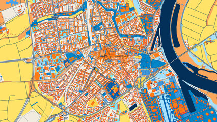 Colorful Speyer Street Map with Labels and Buildings