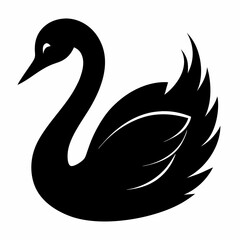 Stylish Black Swan Graphic Vector