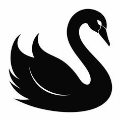Stylish Black Swan Graphic Vector