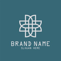 luxury interior logo outline pattern icon vector illustration template design