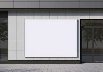 Blank Horizontal Billboard Mockup on Modern Building Facade