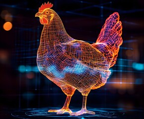A hologram of a chicken