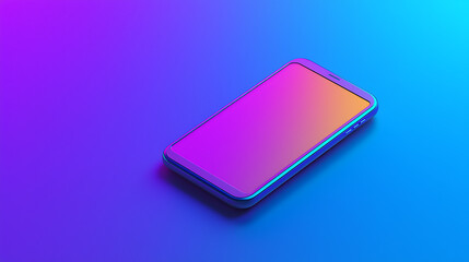 A phone is on a blue background