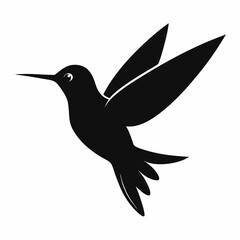 Stylized Black Hummingbird Vector