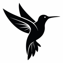 Stylized Black Hummingbird Vector