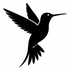 Stylized Black Hummingbird Vector
