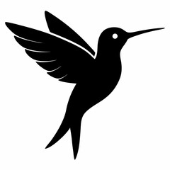 Stylized Black Hummingbird Vector