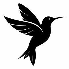Stylized Black Hummingbird Vector
