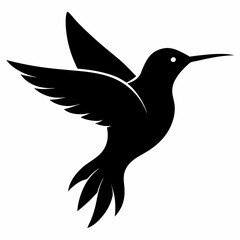 Stylized Black Hummingbird Vector